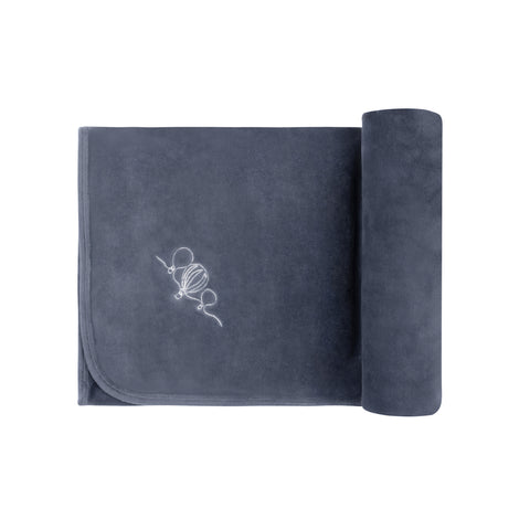 Ely's & Co Blue Velour Hot Air Balloon Blanket