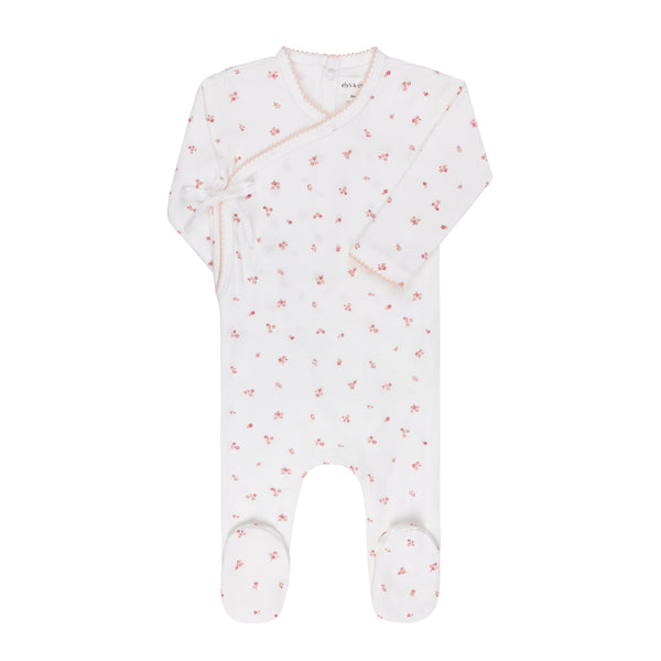 Ely's & Co Cluster Flower Collection Ivory / Pink Footie