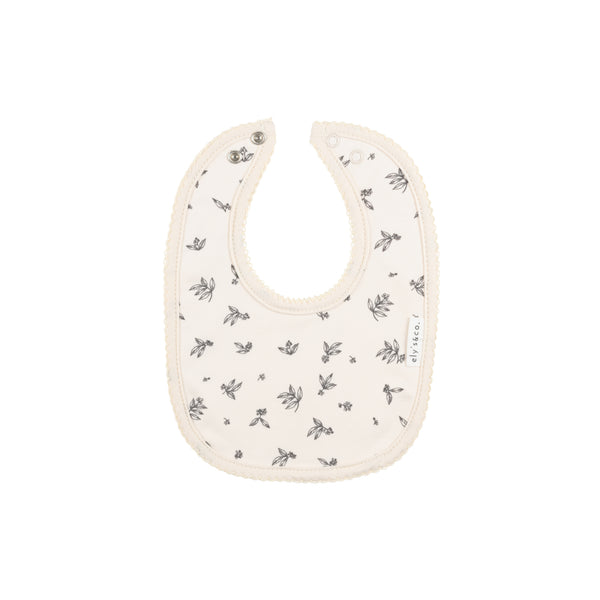 Ely's & Co Charcoal Elderberry Leaf Print Bib