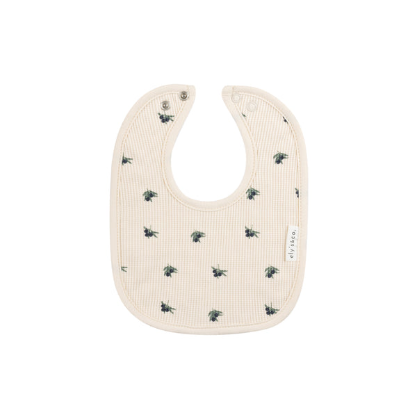 Ely's & Co Navy on Ivory Waffle Olive Bib