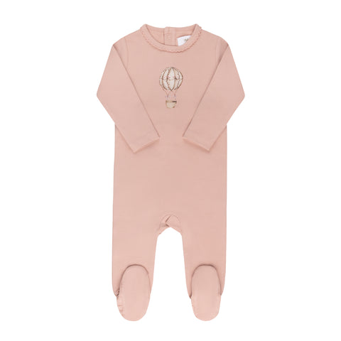 Aurora Pink French Terry Hot Air Balloon Footie