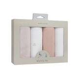 Ely's & Co Pink Gingham Bear Burp Cloth Set