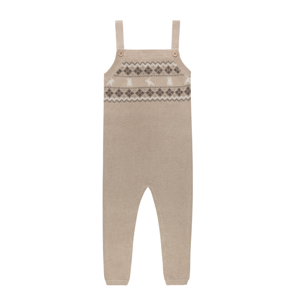Ely's & Co Looms Taupe Fair Isle Overalls