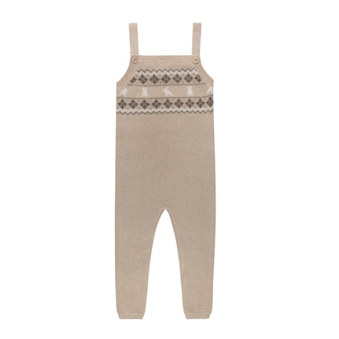 Ely's & Co Looms Taupe Fair Isle Overalls