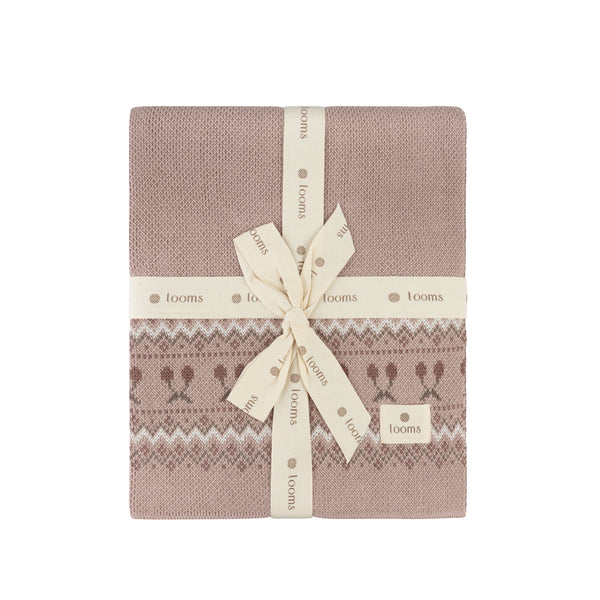 Ely's & Co Looms Mauve Fair Isle Blanket