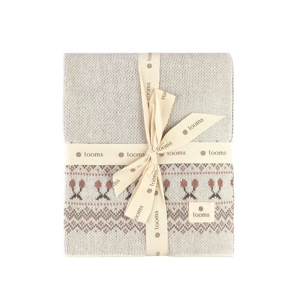 Ely's & Co Looms Ivory/Mauve Fair Isle Blanket