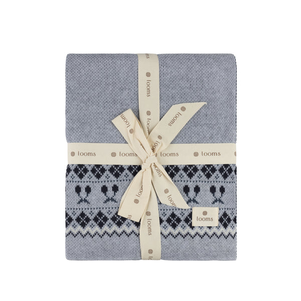 Ely's & Co Looms Blue Fair Isle Blanket