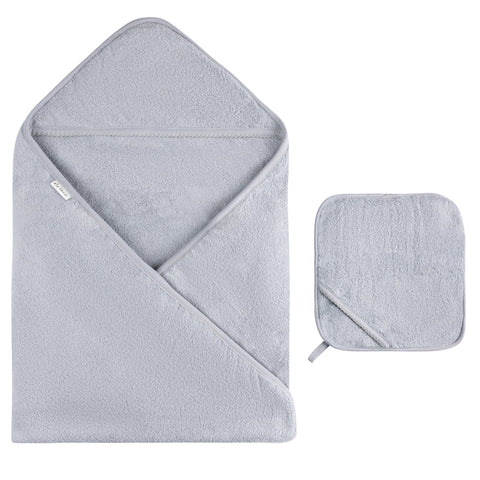 Ely's & Co Blue Solid Scalloped Hooded Towel + Washcloth Set