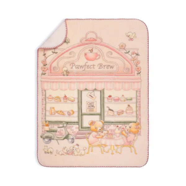 Lil Teddy Pawfect Brew Sugary Pink Blanket