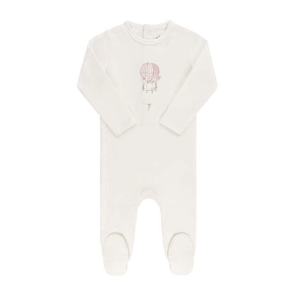 Ely's & Co Pink on Ivory Hot Air Balloon Footie