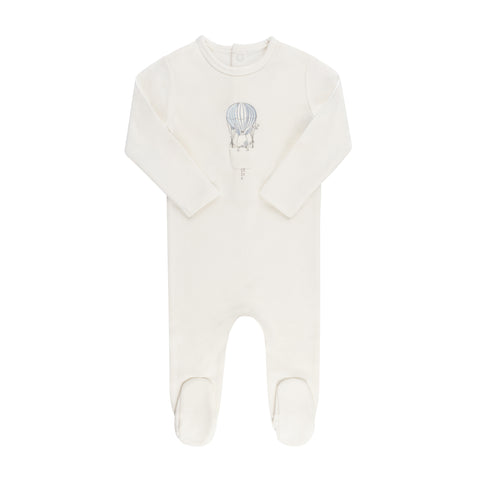 Ely's & Co Blue on Ivory Hot Air Balloon Footie