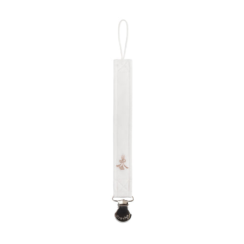 Ely's & Co Ivory/Rosegold Velour Center Floral Paci Clip