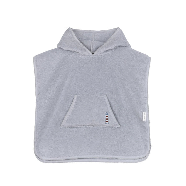 Ely's & Co Blue Embroidered Nautical Terry Poncho