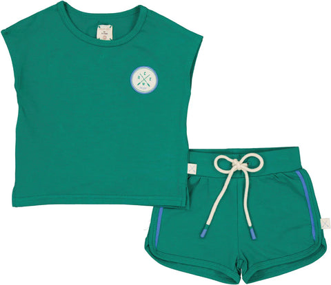 Lil Legs Electric Green Boating Crew Boys Set BCBST-EGRN