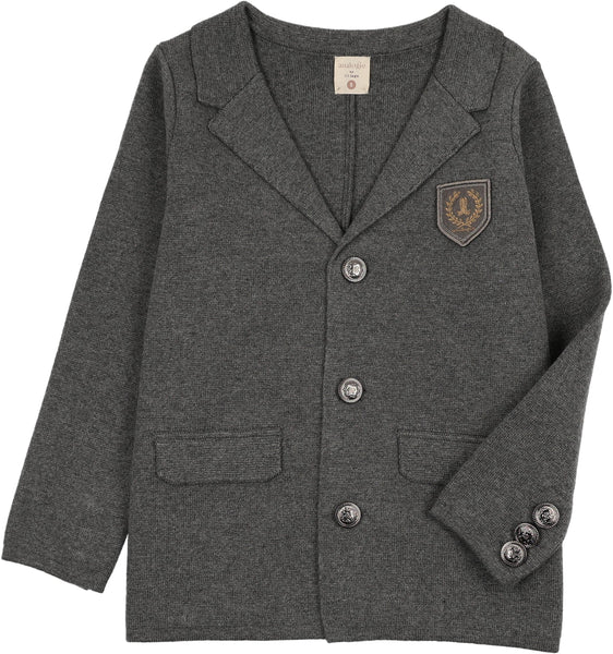Lil Legs Analogie Mid Gray Crest Knit Blazer
