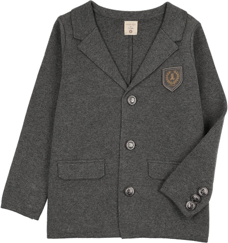 Lil Legs Analogie Mid Gray Crest Knit Blazer