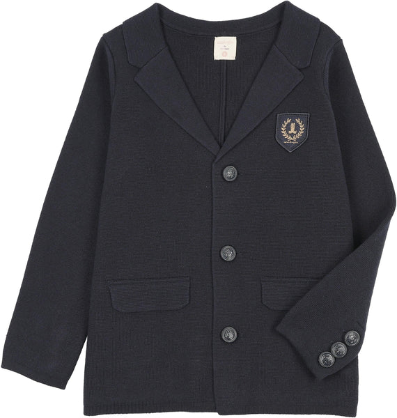 Lil Legs Analogie Navy Crest Knit Blazer