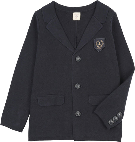 Lil Legs Analogie Navy Crest Knit Blazer