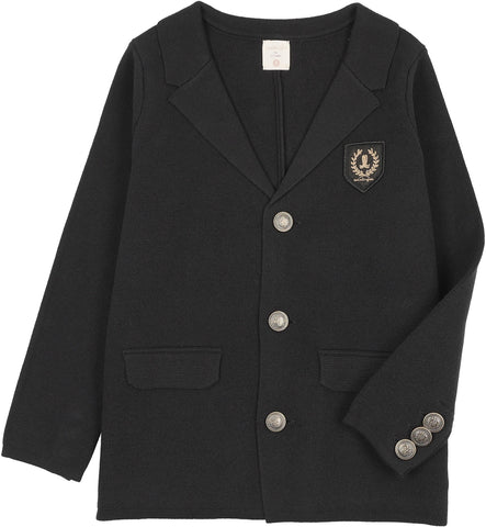 Lil Legs Analogie Black Crest Knit Blazer