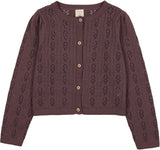 Lil Legs Analogie Vintage Purple Pointelle Girls Cardigan