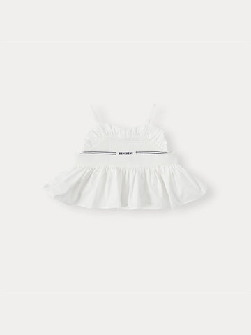 Bene Bene White Marine Smocked Sleeveless Top