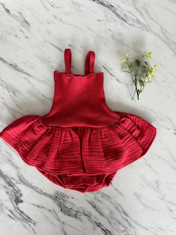 Pequeno Tocon Red Tutu Baby Dress