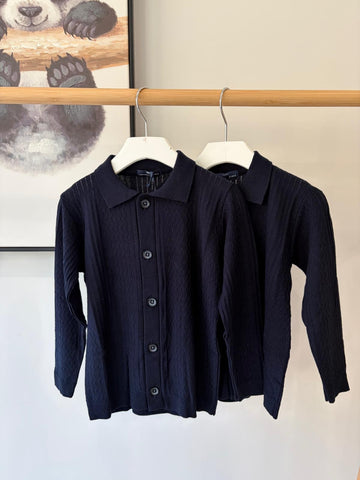 Manuel Frank Navy Blue Knit Cardigan