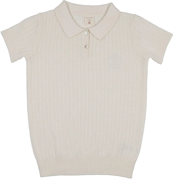 Lil Legs Analogie Cream Knit Polo SKPL-CRE