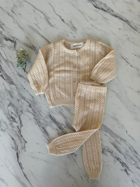 Pequeno Tocon Natural Openwork Jersey + Pants Set