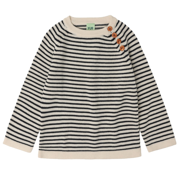 FUB Ecru/Dark Navy Striped Sweater