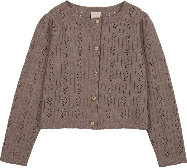Lil Legs Analogie Misty Oat Heather Pointelle Girls Cardigan