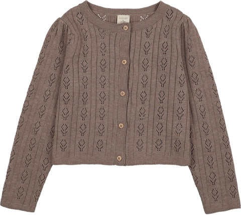 Lil Legs Analogie Misty Oat Heather Pointelle Girls Cardigan