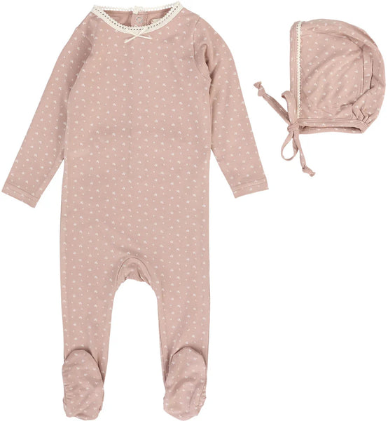 Lil Legs Analogie Pink Print Tiny Twig Footie Set