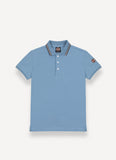 Colmar Soft Blue Tricolor Striped Trim SS Polo