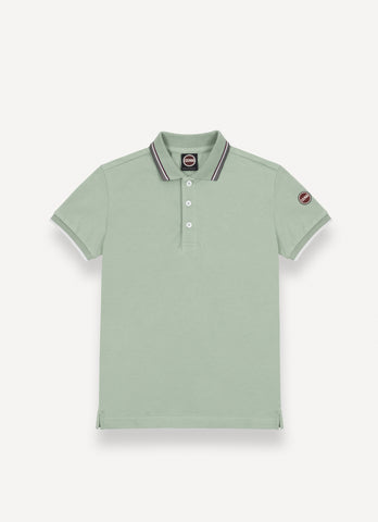 Colmar Light Green Tricolor Striped Trim SS Polo