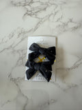 Halo Luxe Charcoal Vivienne Studded Velveteen Double Clip Set