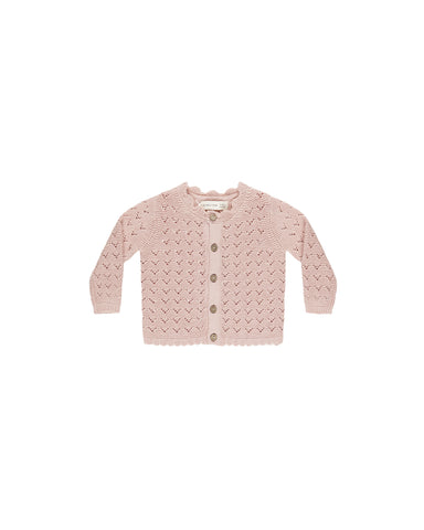 Quincy Mae Bubblegum Scalloped Cardigan + Bloomer Set