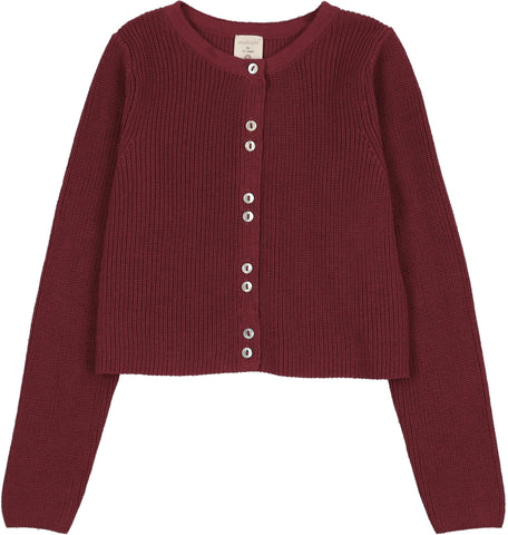 Lil Legs Analogie Deep Red Fine Knit Cardigan