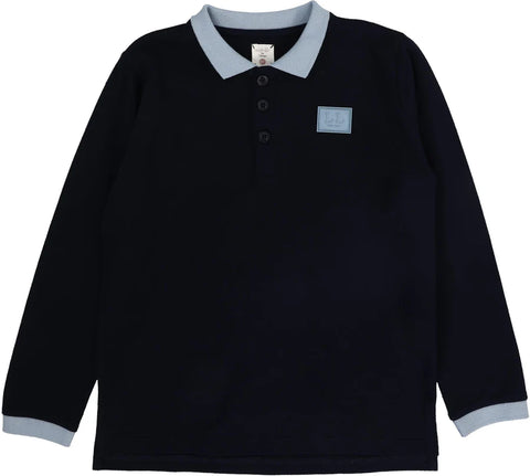 Lil Legs Navy Contrast Collar Polo