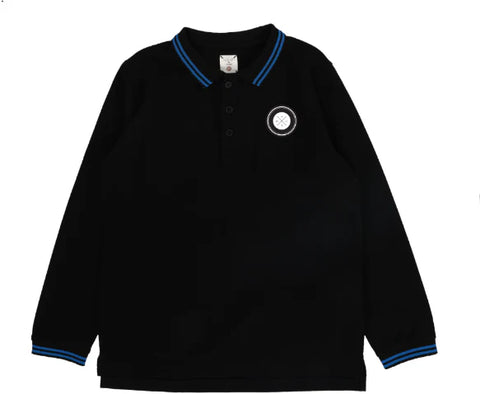 Lil Legs Black Double Stripe Polo