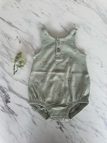 Quincy Mae Sage Dino Bubble Romper