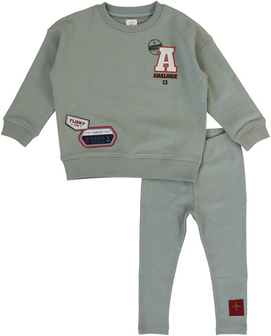 Lil Legs Dried Green Patch Toddler Set