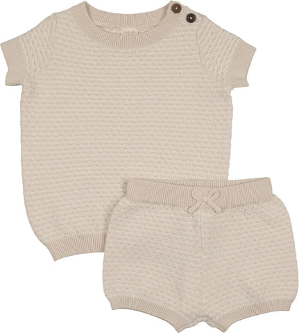 Lil Legs Analogie Wheat Multi Knit Crewneck Set MKCST-WHEA