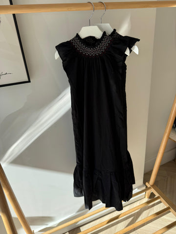 Bonjoy Black/White Chevron Stitch Maxi Robe