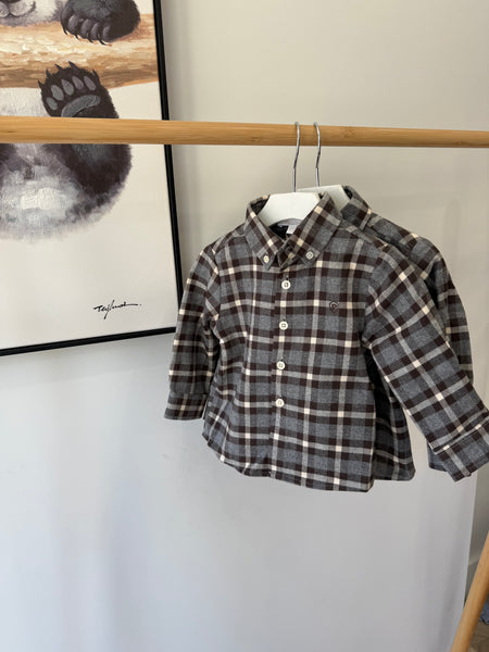 Patachou Brown/Grey Checkered Shirt