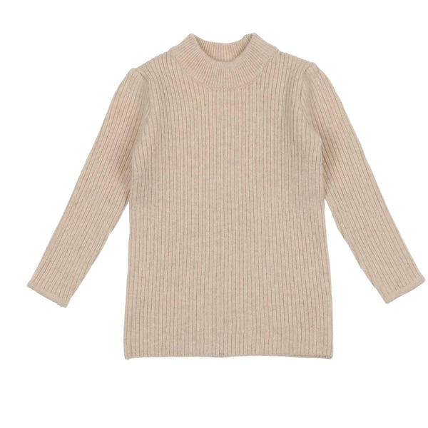 Lil Legs Ecru Knit Mockneck
