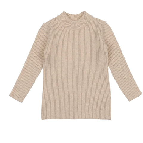 Lil Legs Ecru Knit Mockneck
