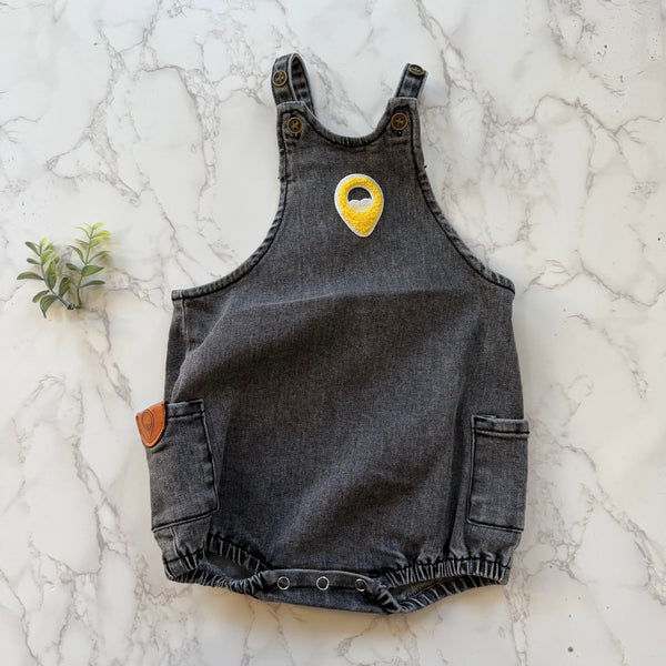 Birnham on the Sea Black Wash Rounded Romper