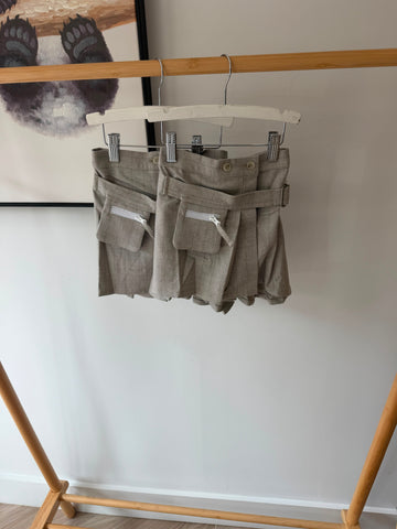 Anja Schwerbrock Grey Marl Tori Pleated Skirt