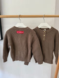 Coco Blanc Taupe Chunky Graphic Sweater
